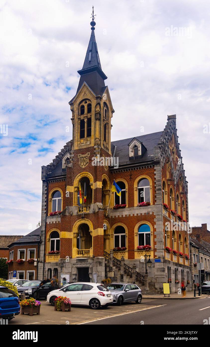 Stadtlandschaft mit Blick auf das Hotel de Ville in der Stadt Rochefort Stockfoto