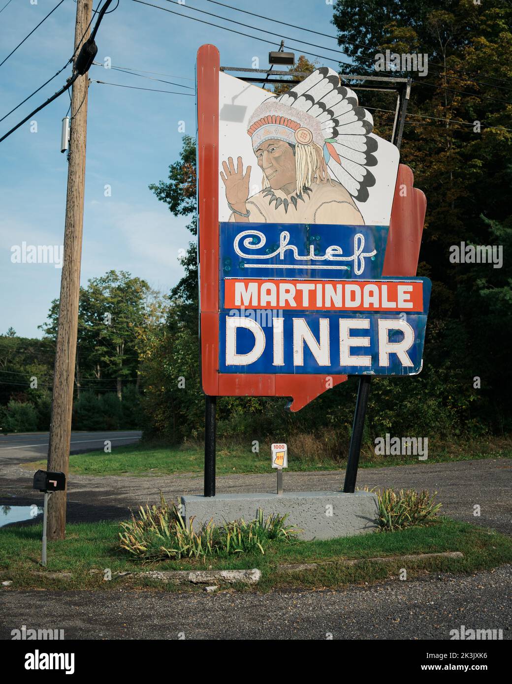 Martindale Chief Diner Vintage-Schild, Craryville, New York Stockfoto