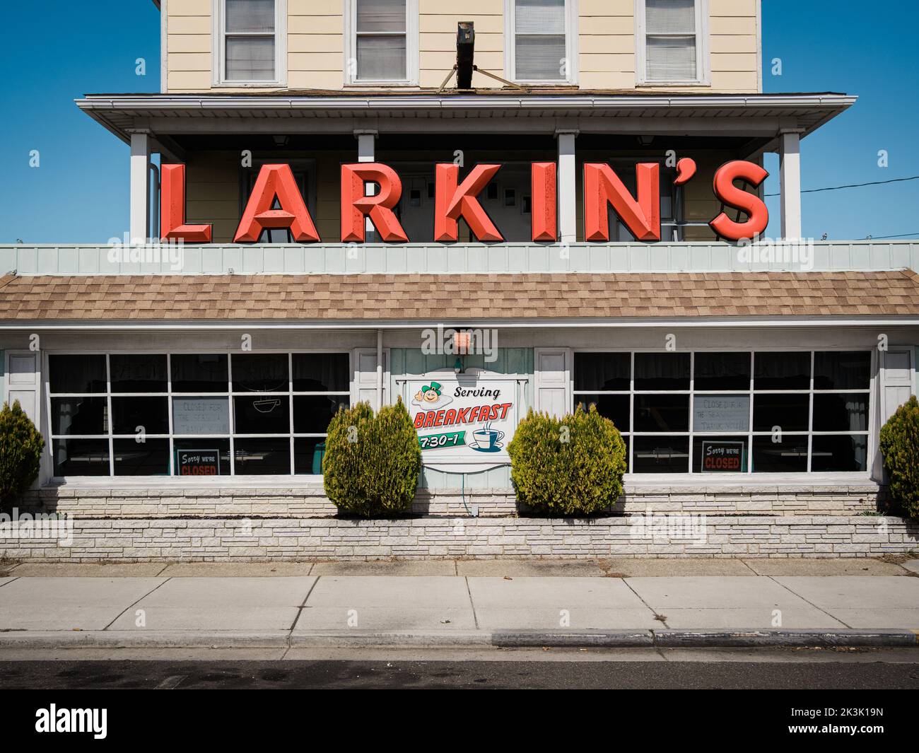 Larkins Restaurant, Vintage-Schild, Wildwood, New Jersey Stockfoto