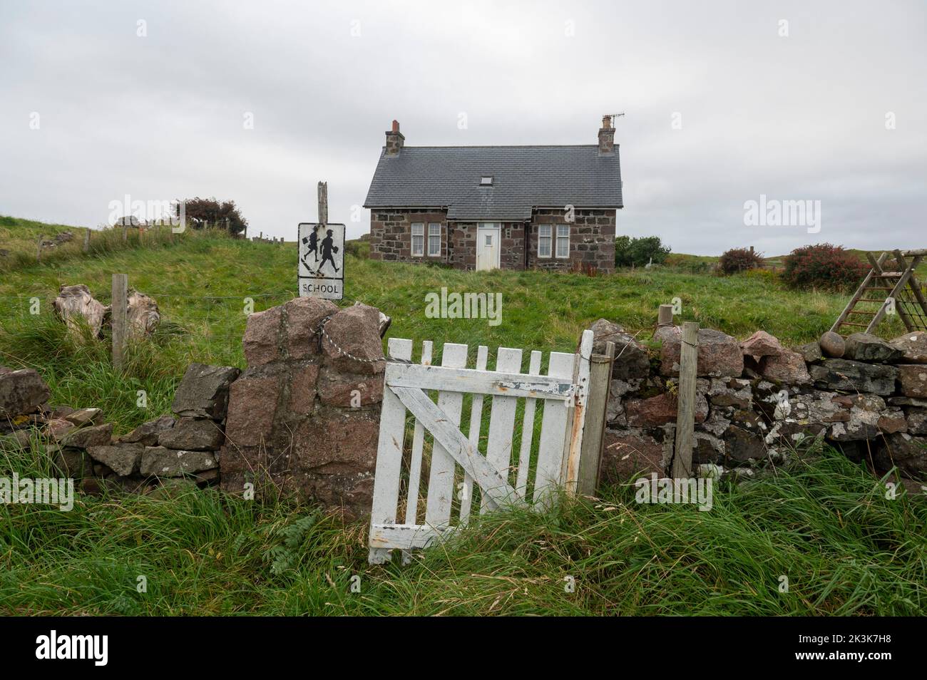 September 2022: Isle of Canna, Inner Hebrides, Schottland die Schule Stockfoto