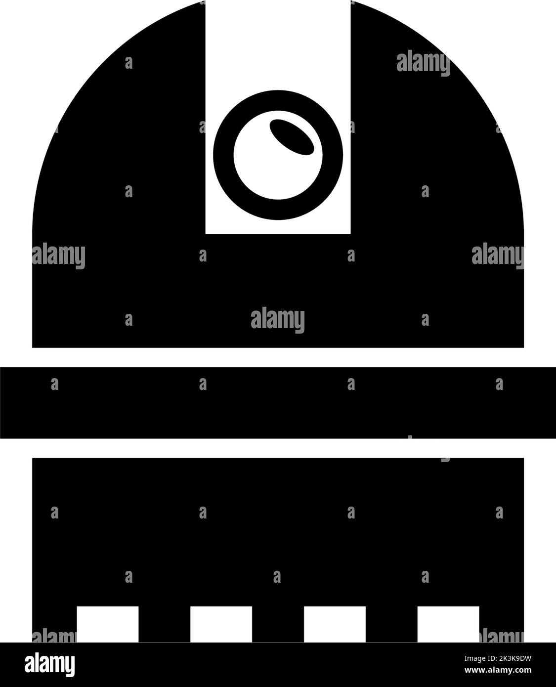 Comet Observatory, Astronomy Telescope. Abbildung des Symbols für flache Vektorgrafik. Einfaches schwarzes Symbol auf weißem Hintergrund. UFO-Observatorium, Astronomy Telescope s Stock Vektor
