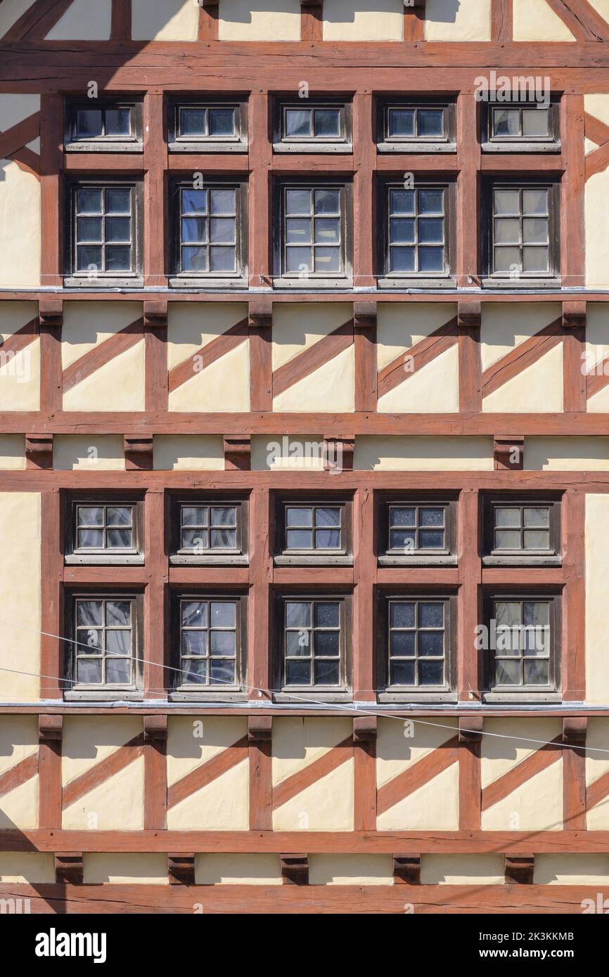 Detail des traditionellen Gebäudes in Quimper Süd Finistere Bretagne Frankreich Stockfoto