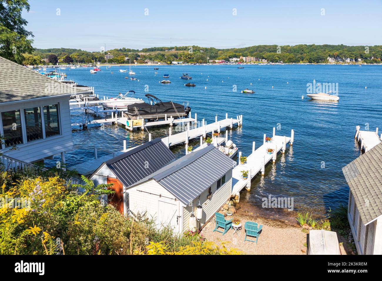 Fontana on the Lake, Genfersee, Wisconsin, Amerika Stockfoto