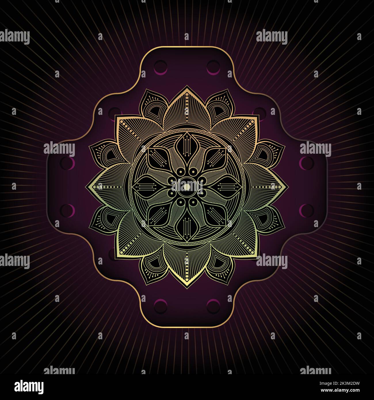 Luxus floralen und ornamentalen Mandala Hintergrund mit goldener Farbe für Druck und Dekoration. Stock Vektor