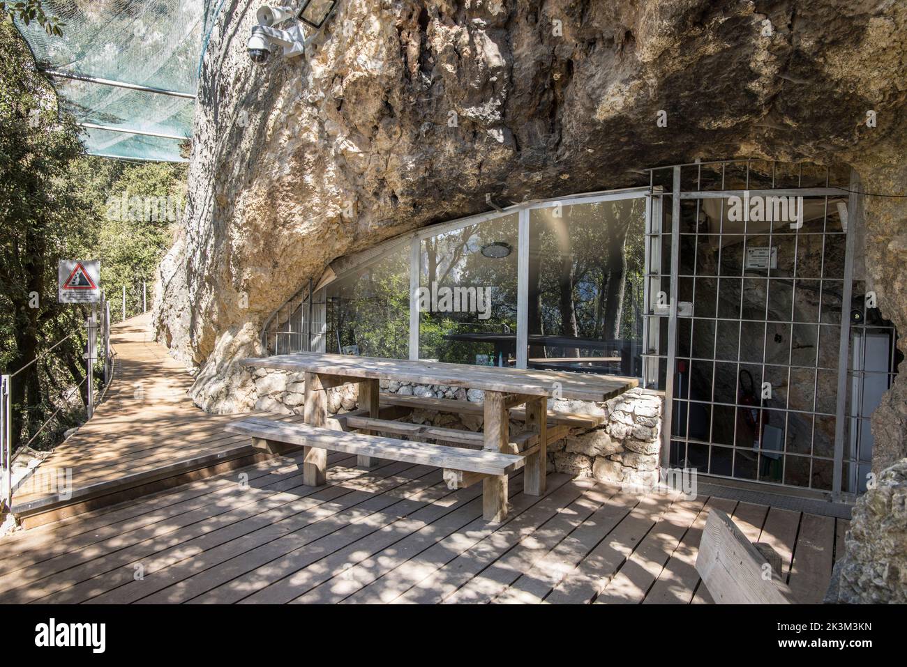 Grotte Chauvet Originaleingang, Ardeche, Frankreich Stockfoto