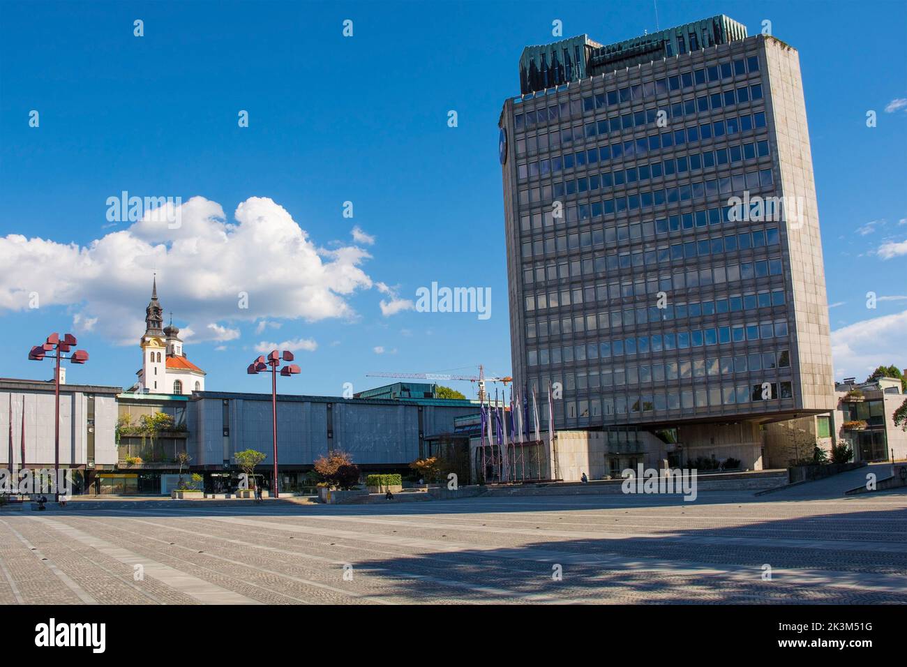 Ljubljana, Slowenien - September 4. 2022. Platz der Republik oder Trg Republike im Zentrum von Ljubljana, Slowenien Stockfoto