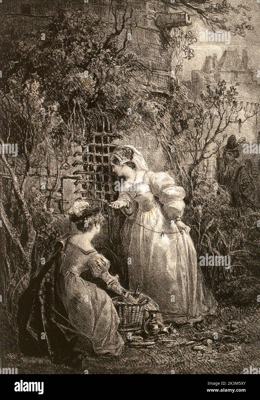 Illustration von Roqueplan, Camille Joseph Etienne aus dem Gedicht „das hübsche Mädchen aus Perth“ von Walter Scott - 1829 Stockfoto