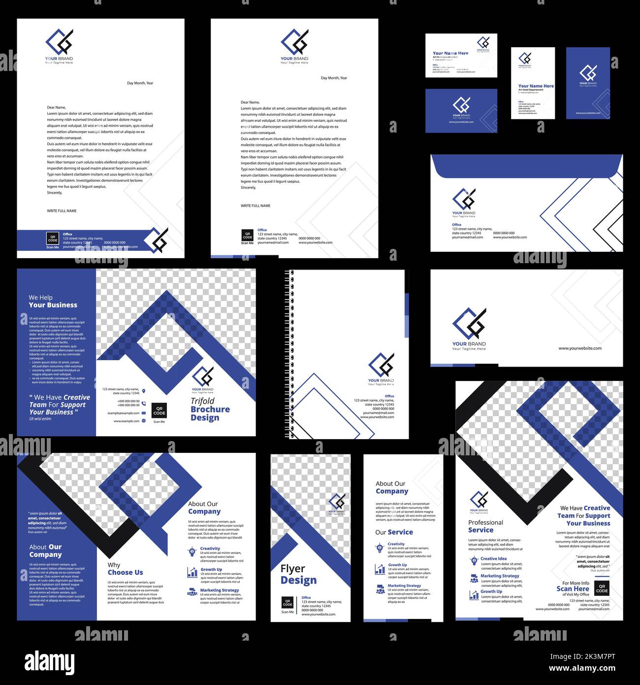 Editierbare Inhalte Corporate Branding Medien für Promotion Layout Design Vektor Farbe Hintergrund Stock Vektor