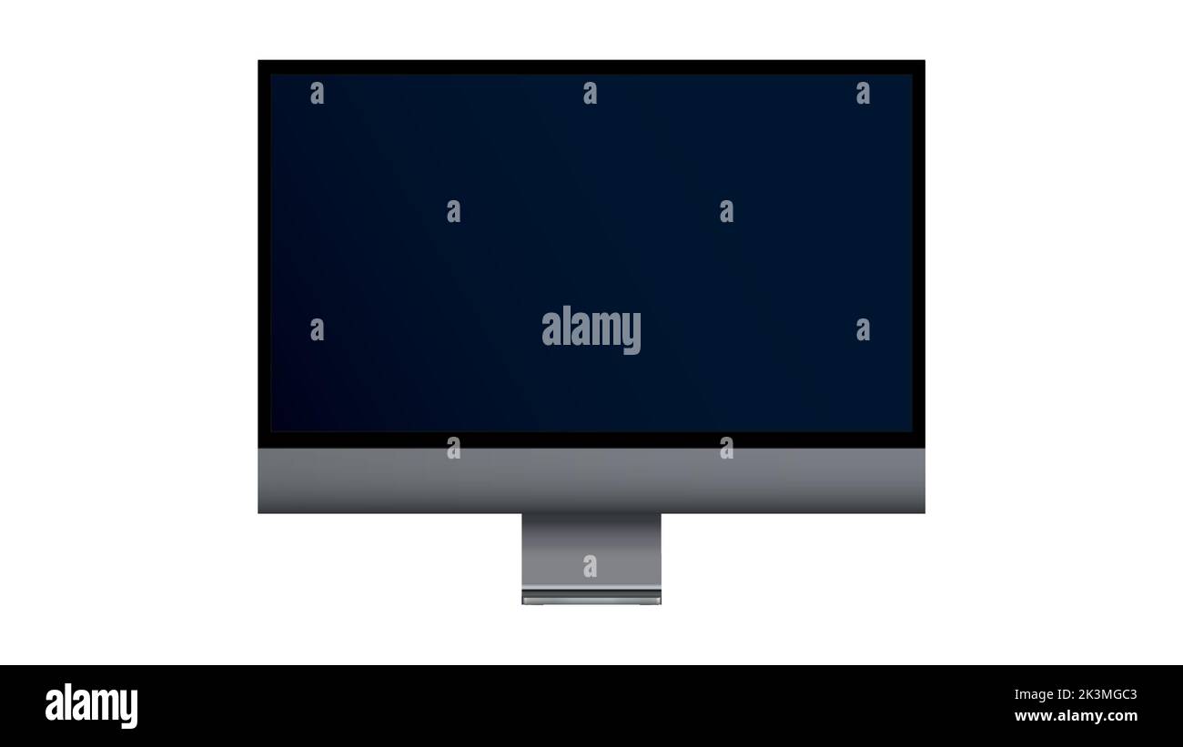 Realistisches Computerdisplay. Mockup-Banner des Computermonitors. Moderne Desktop-Computer-Modelle. Modell für elektronische Geräte. Vektorgrafik. Stock Vektor