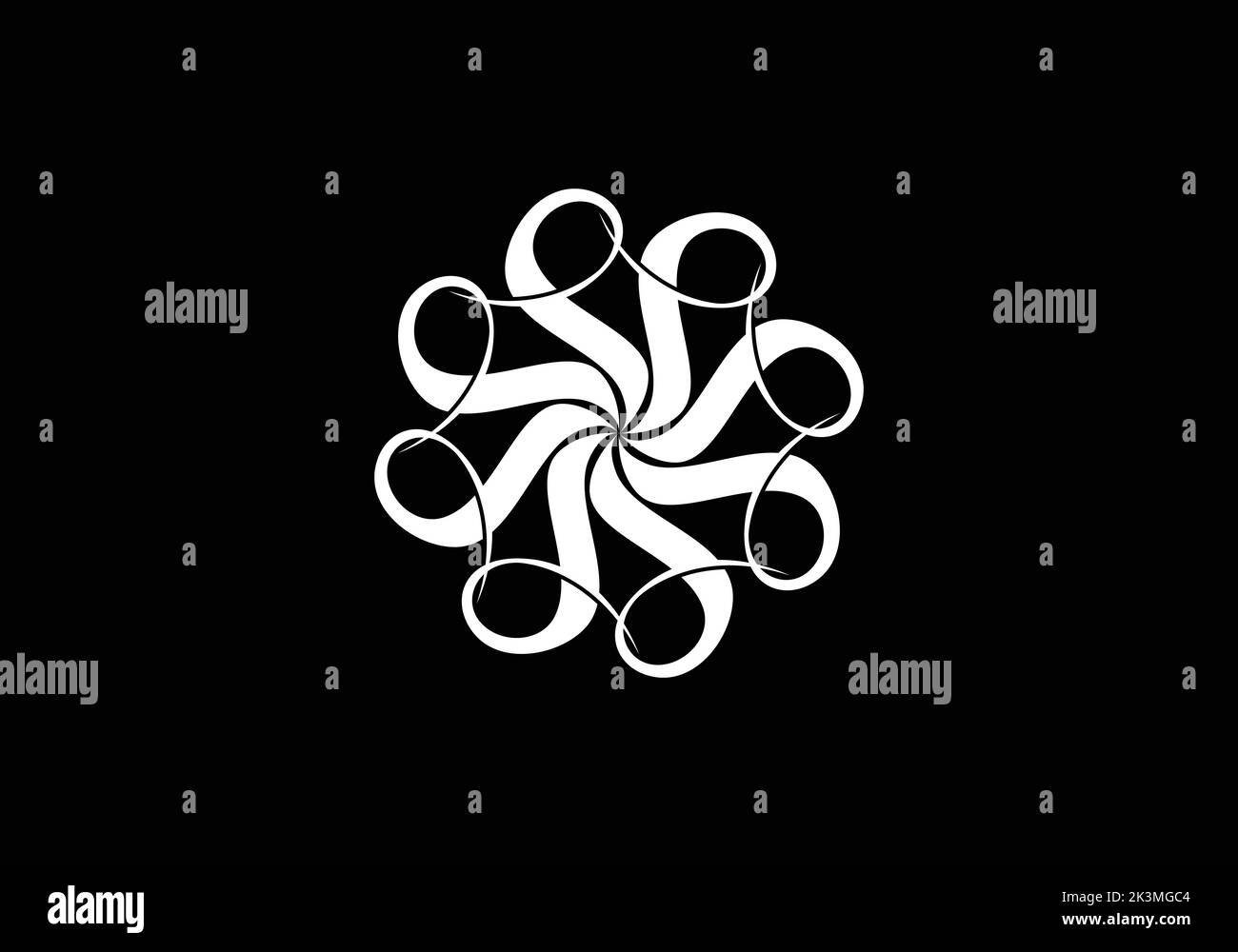 Floral Mandala Tatto Mehndi Swirl Blumen Logo Design Mandala Design für Mehrzweck Stock Vektor