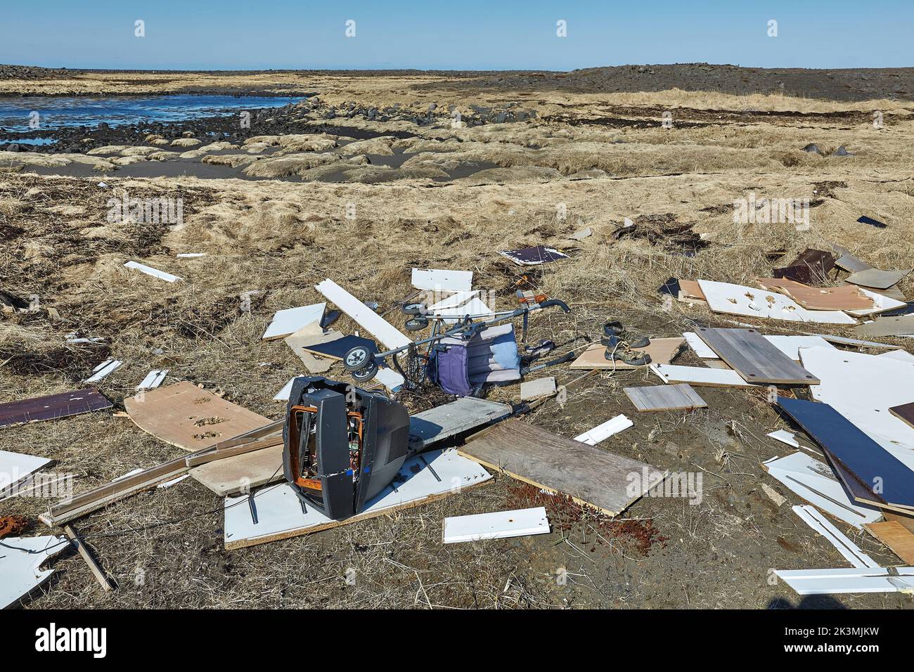 Stapel von illegal trashed gedumpten Stockfoto