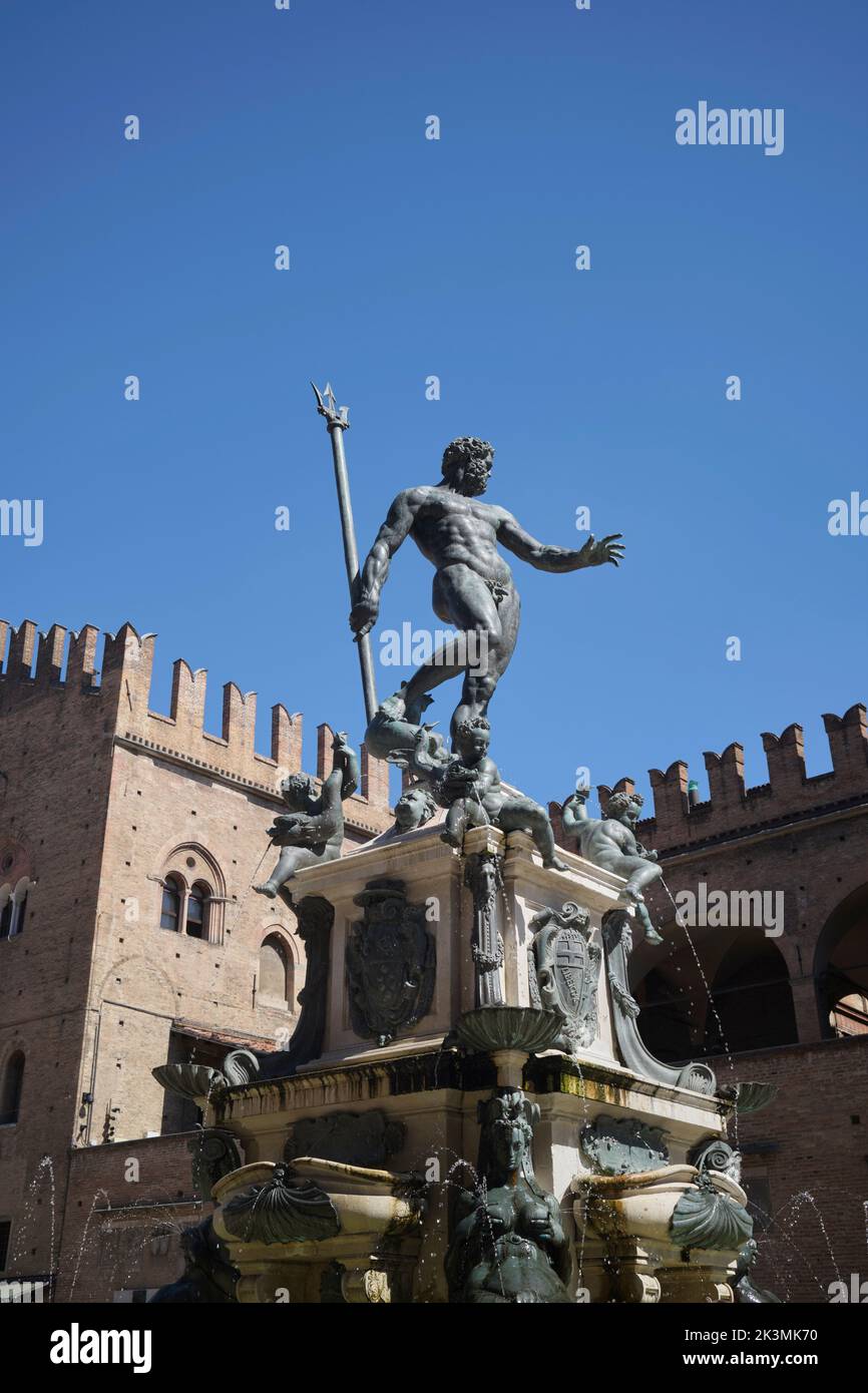 Giambologna Neptun-Brunnen Piazza Del Nettuno Bologna Italien Stockfoto