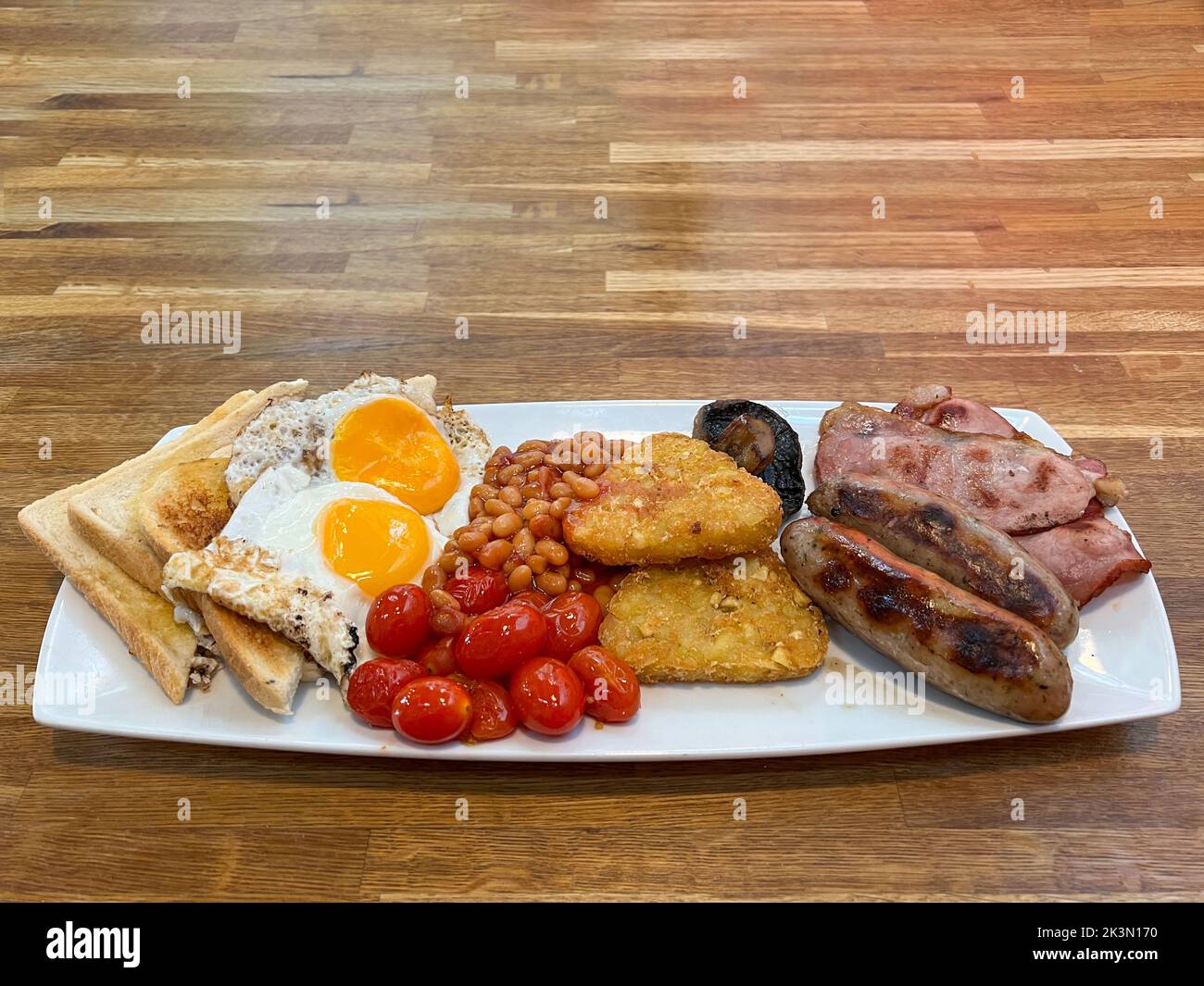 Leckeres, gebratenes englisches Frühstück Stockfoto