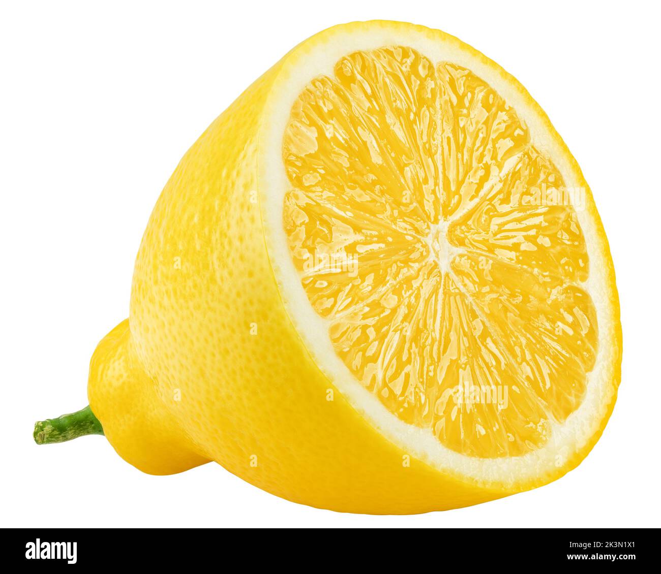 Zitrone, auf weißem Hintergrund, Beschneidungspfade, volle Tiefenschärfe Stockfoto