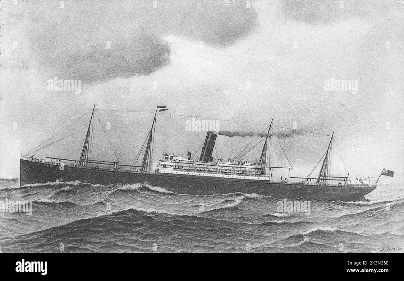 SS Mesaba, die SS Mesaba, gehörte zu den Schiffen, die Eiswarnungen an die Titanic geschickt haben. Stockfoto