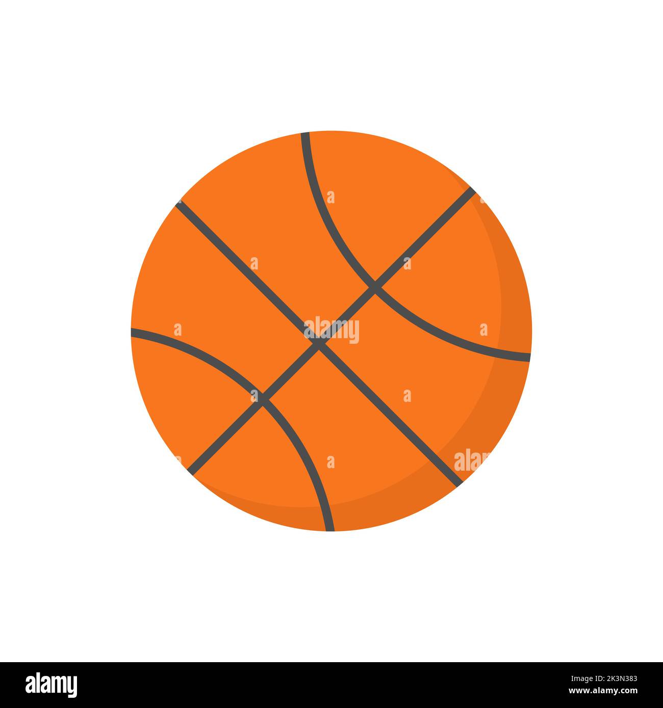 Basketballball. Vektor auf weißem Hintergrund isoliert. Stock Vektor