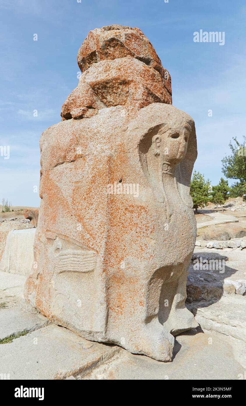 Die Hattian- und Hittiterruinen von Alaca Hoyuk Stockfoto