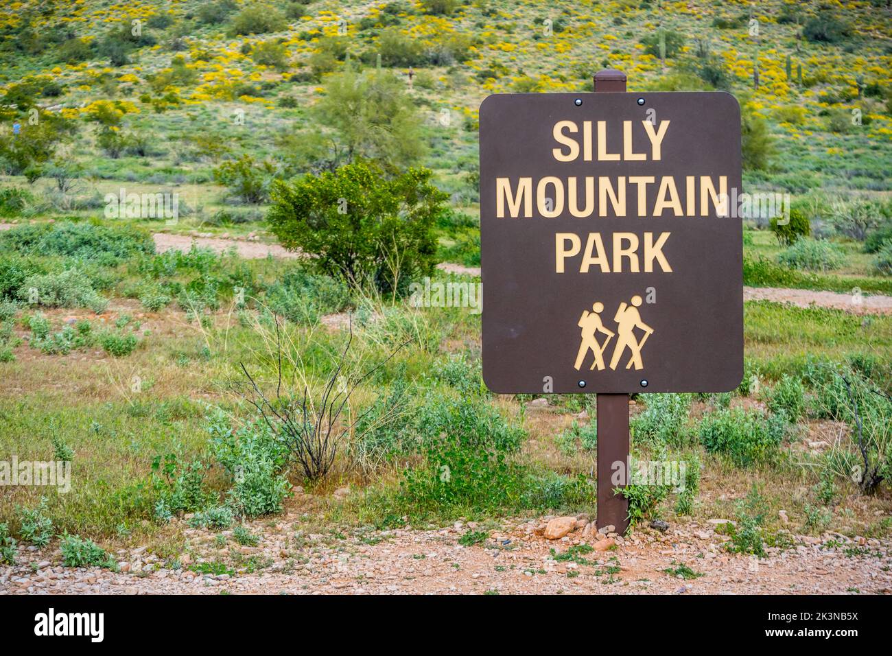 Eine Zufahrtsstraße in Silly Mountain, Arizona Stockfoto