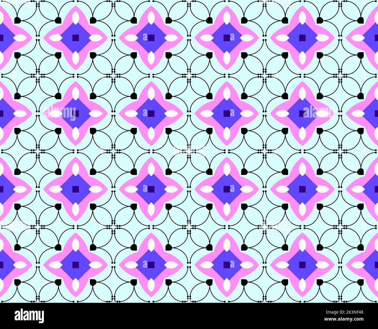 Geometrisches, nahtloses abstraktes Material Design mit mehrfarbigem Muster nativer Tribal symmetrisch perfekt für Mode Textildesign niedlicher Stoff Stockfoto