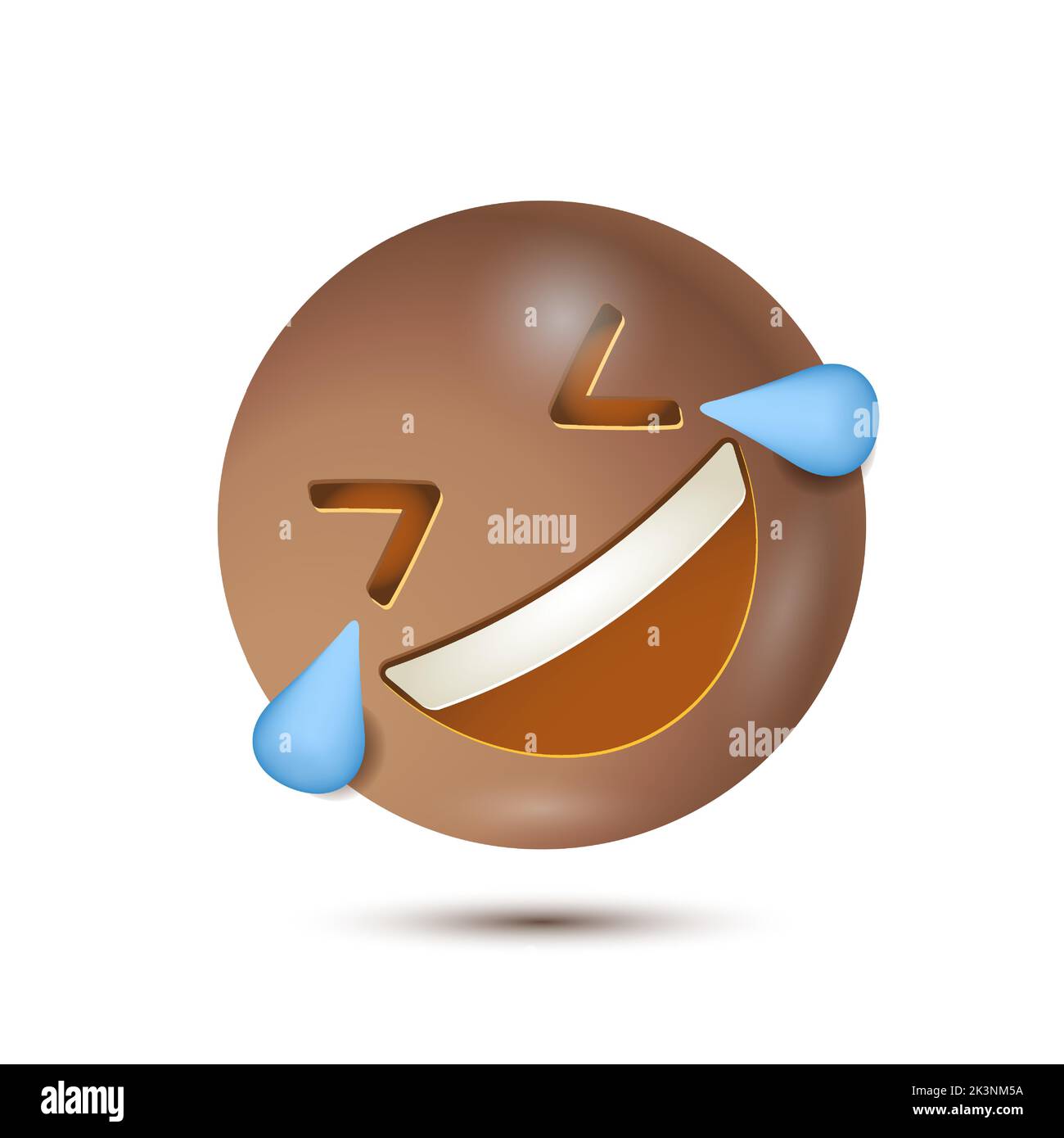 Lachend auf dem Boden Rollen. Vektor-Illustration. Lächelndes Emoticon Charakter Design. 3D Emoticon für das Web. Vector Emoticon. Für Interface Stock Vektor