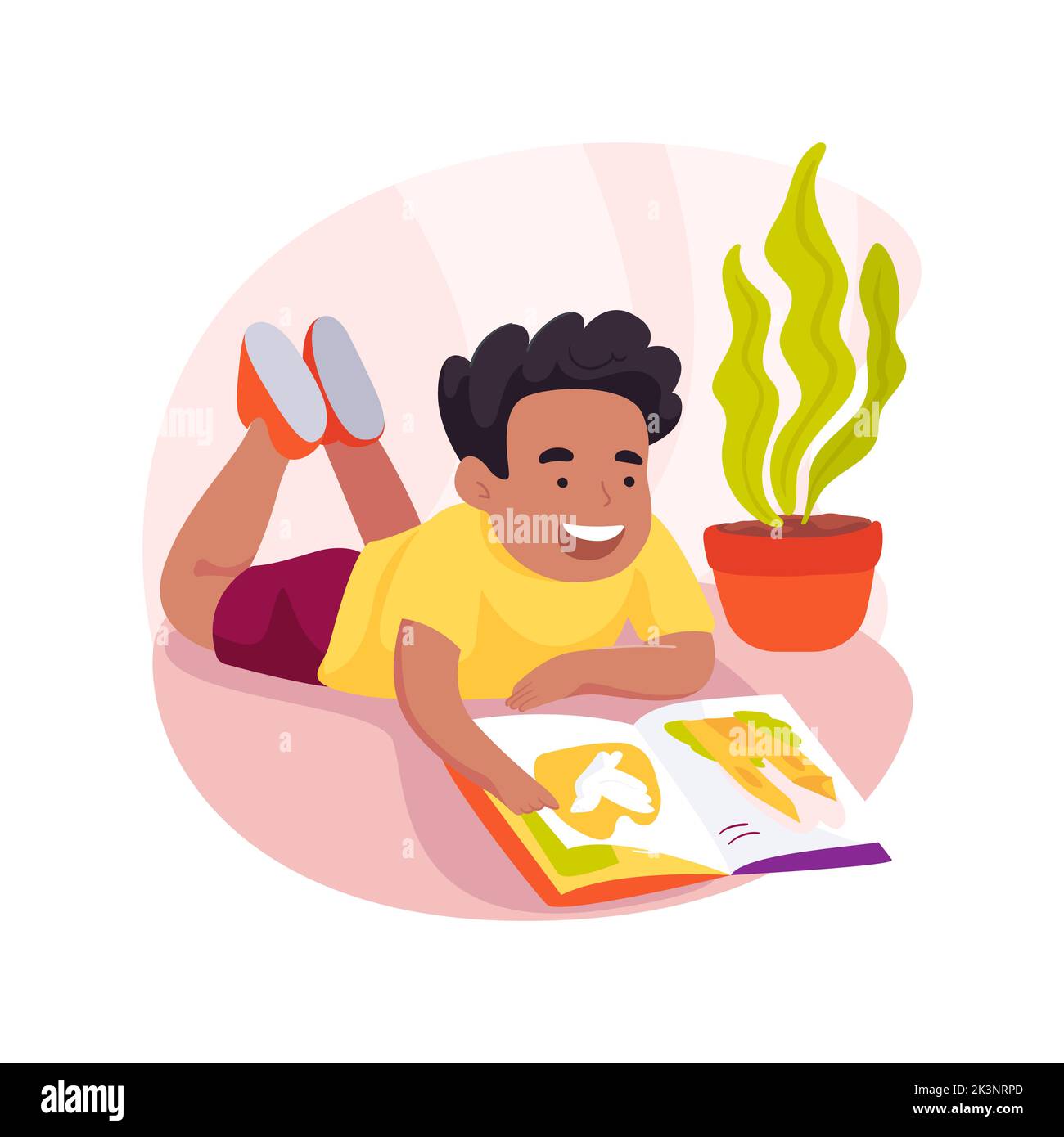 Drehen von Seiten des Bilderbuches isolierte Cartoon-Vektor-Illustration. Stock Vektor