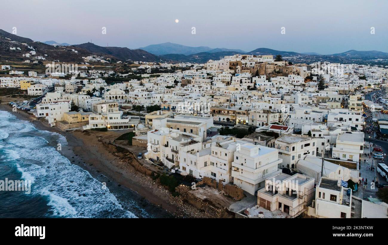Luftaufnahme der Insel Naxos, Griechenland. Dies gilt als die mythische Heimatstadt des Zeus Stockfoto