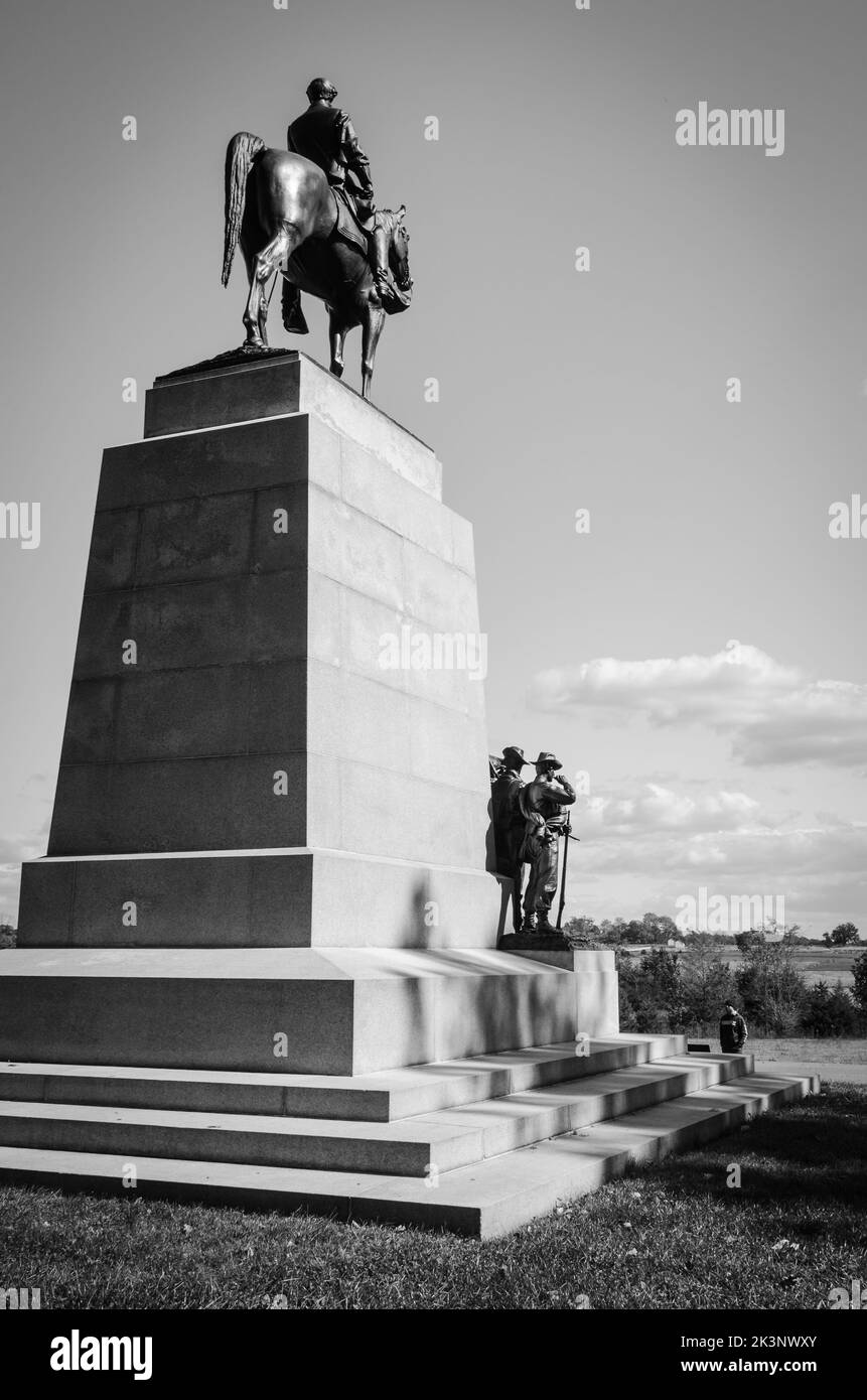 Die Schlachtfelder und Gedenkstätten des Gettysburg National Military Park in Maryland, USA Stockfoto