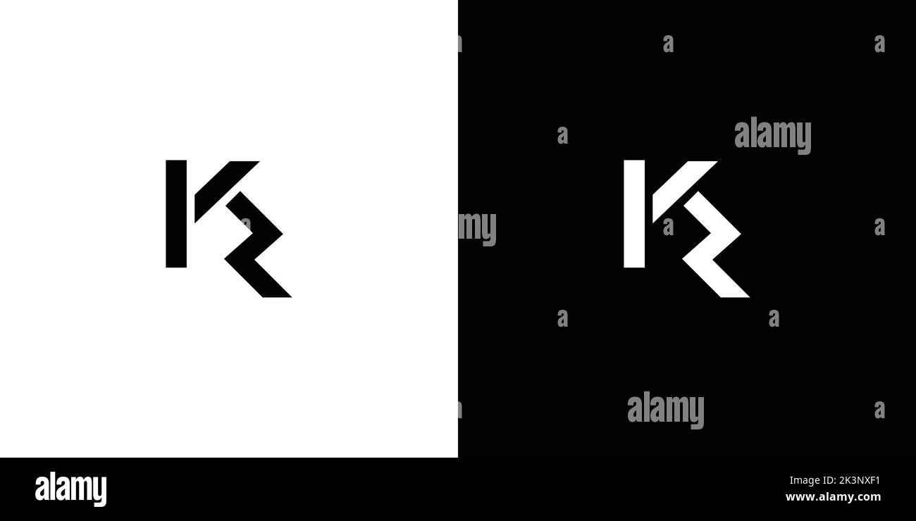 Eine digitale Darstellung eines modernen futuristischen Business-Logos mit KR-Buchstaben Stock Vektor