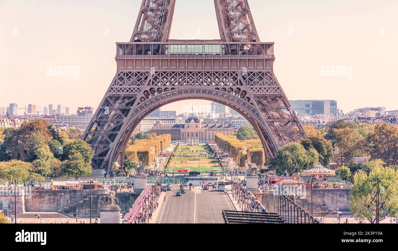 Eiffelturm in Paris gesehen vom Trocadero Stockfoto