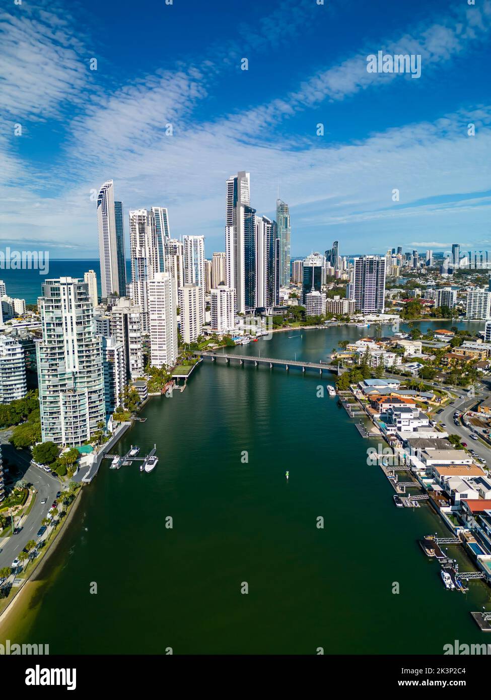 Luftaufnahme der Gold Coast in Australien Stockfoto