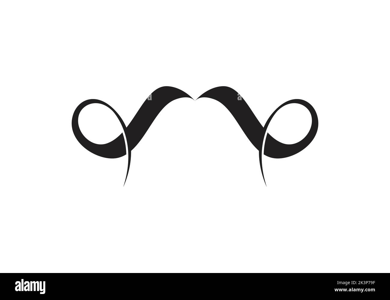 Clipart Logo M Buchstabe Logo Design-Vorlage für den Schnurrbart mit gelockerem Schnurrbart Stock Vektor