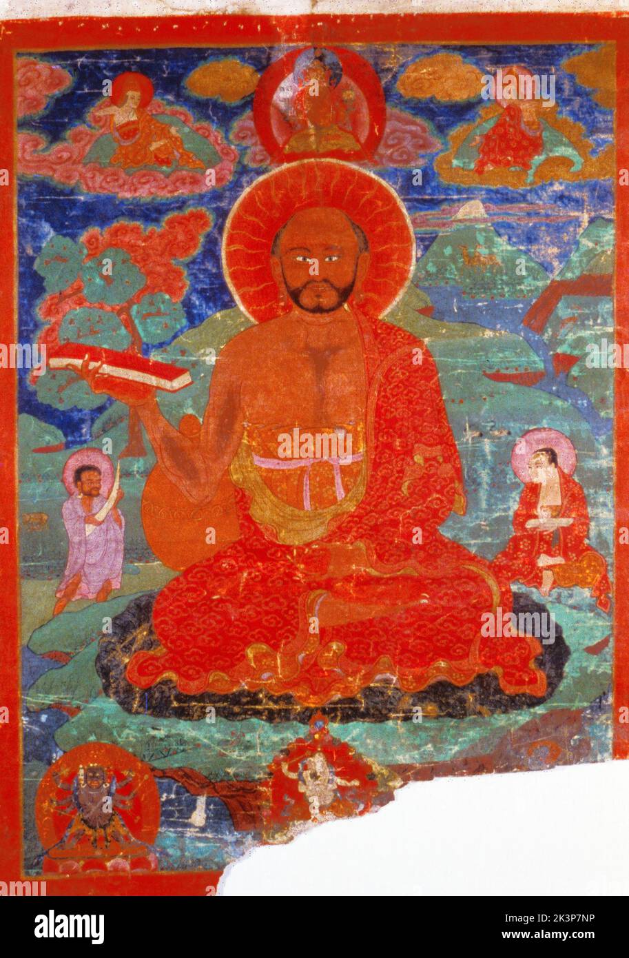 Thangka, tibetisch-buddhistische Malerei, Arhat-Stil unsicher, ca. 18.. Jahrhundert Stockfoto