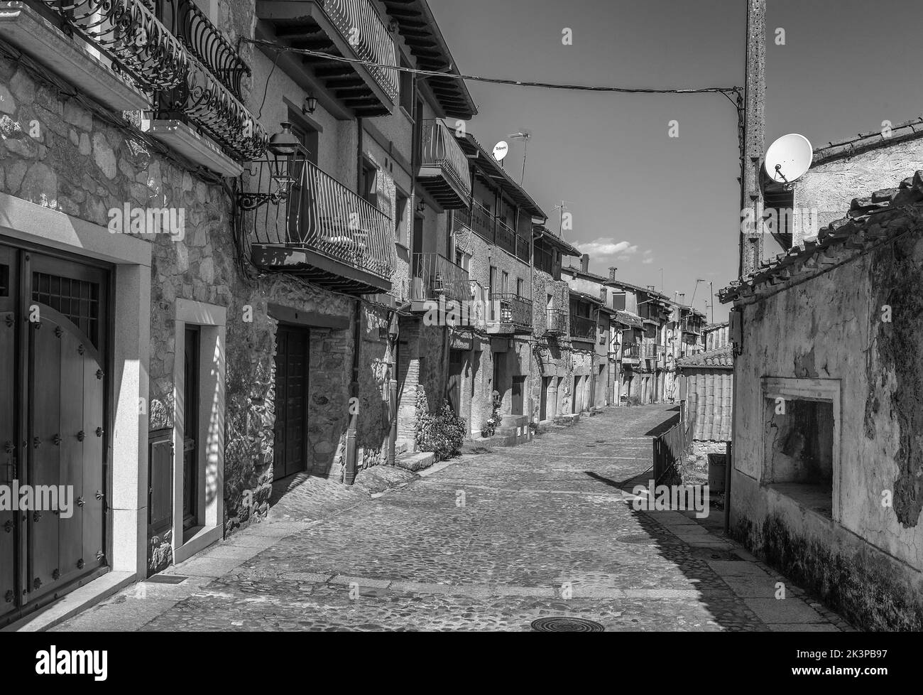 Das historische Dorfzentrum von Miranda del Castanar, Salamanca, Kastilien und Leon, Spanien Stockfoto