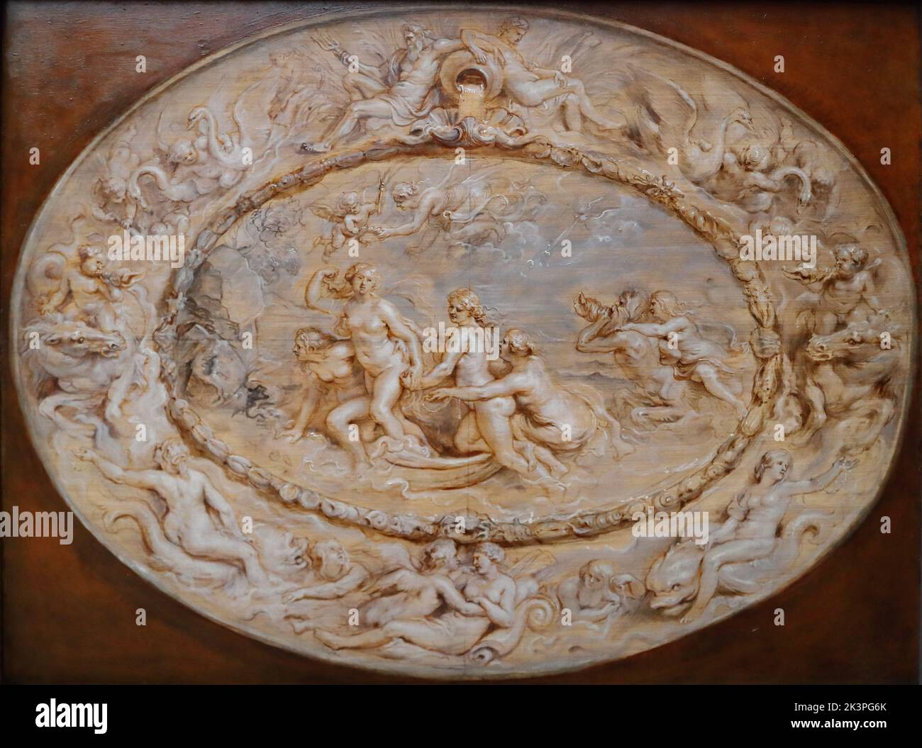 Die Geburt der Venus des flämischen Künstlers Peter Paul Rubens in der National Gallery, Trafalgar Square, London, Großbritannien Stockfoto