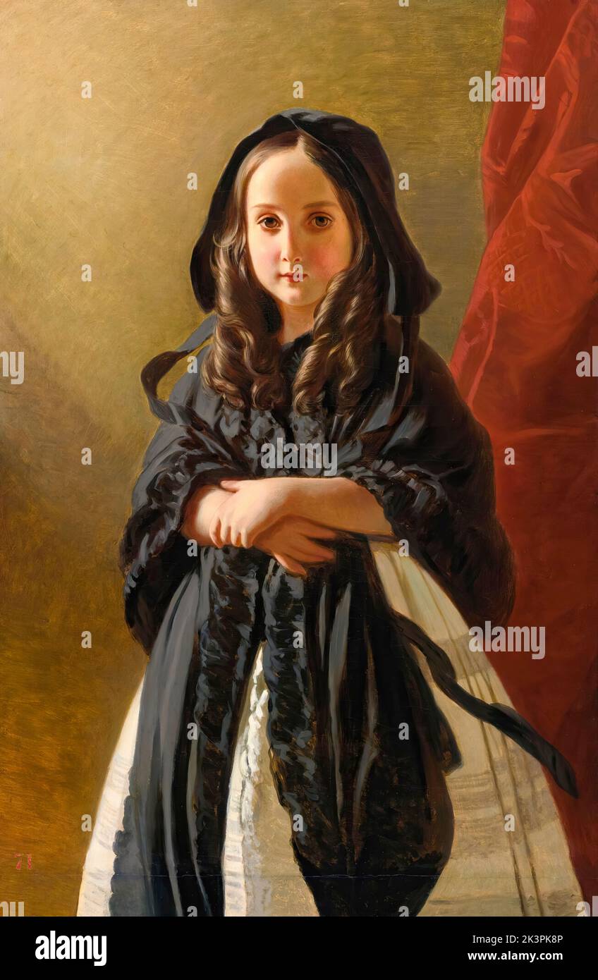 Charlotte von Belgien (1840-1927), Tochter von König Leopold I. von Belgien und später Kaiserin Consort von Mexiko (1864-1867), Porträt in Öl auf Leinwand von Franz Xaver Winterhalter und Atelier, 1854 Stockfoto