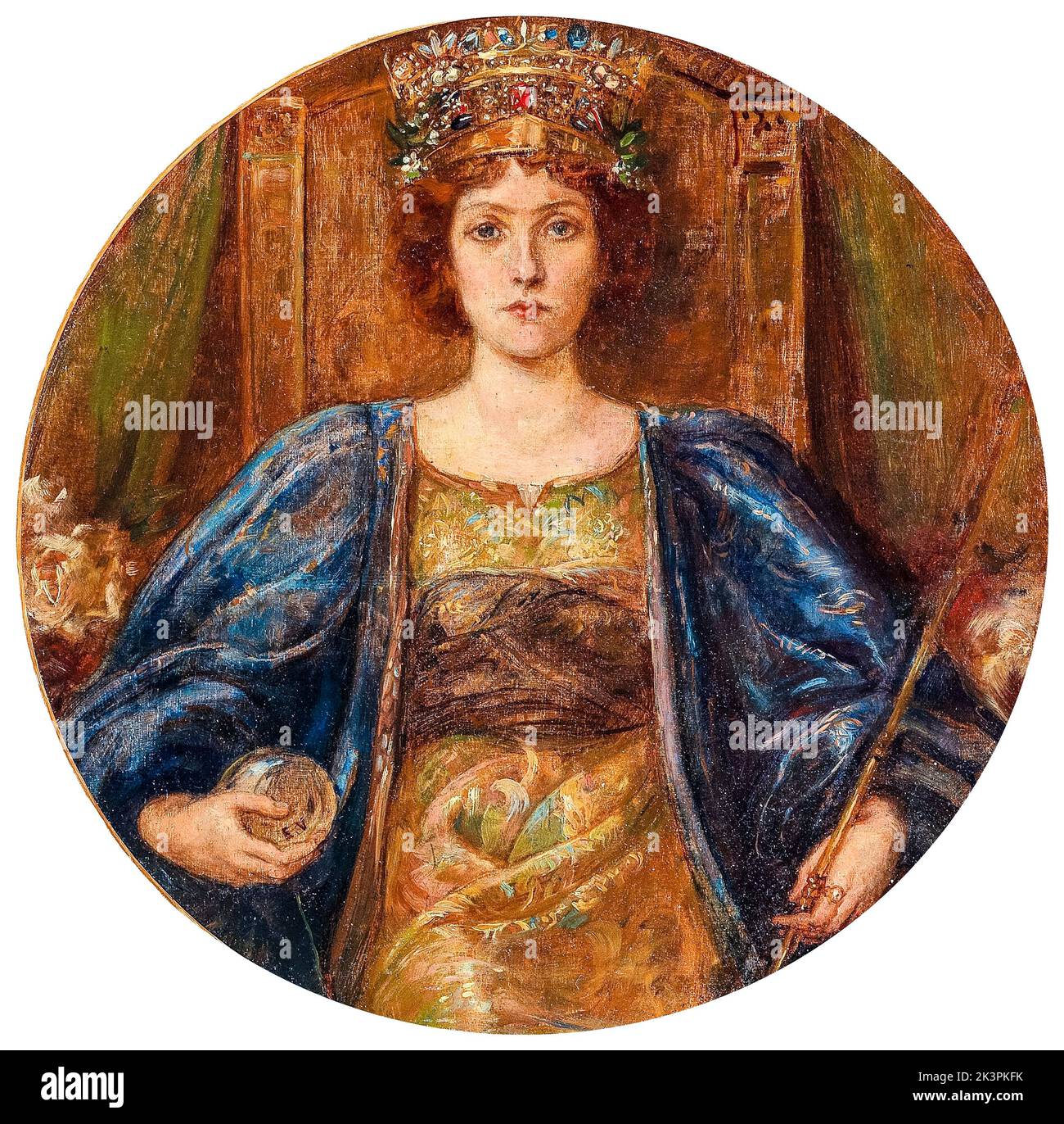 Die Königin, Ölporträt auf Tafel von Eduard Veith, vor 1925 Stockfoto