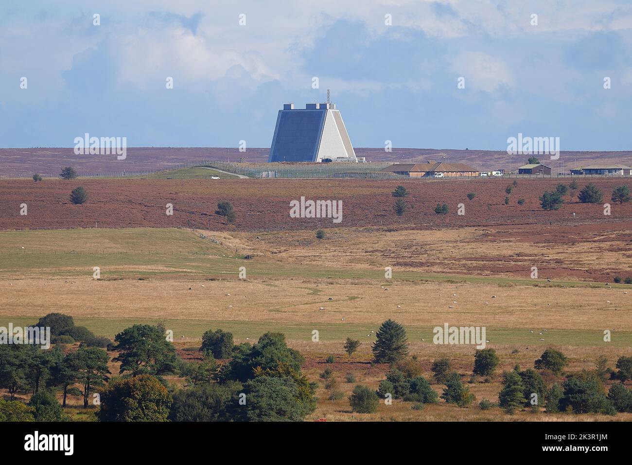 RAF Fylingdales Ballistische Raketenwarnstation (BMEWS) auf den North Yorkshire Moors in der Nähe von Whitby Stockfoto