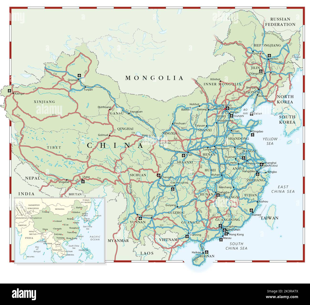 Karte von China Stockfoto