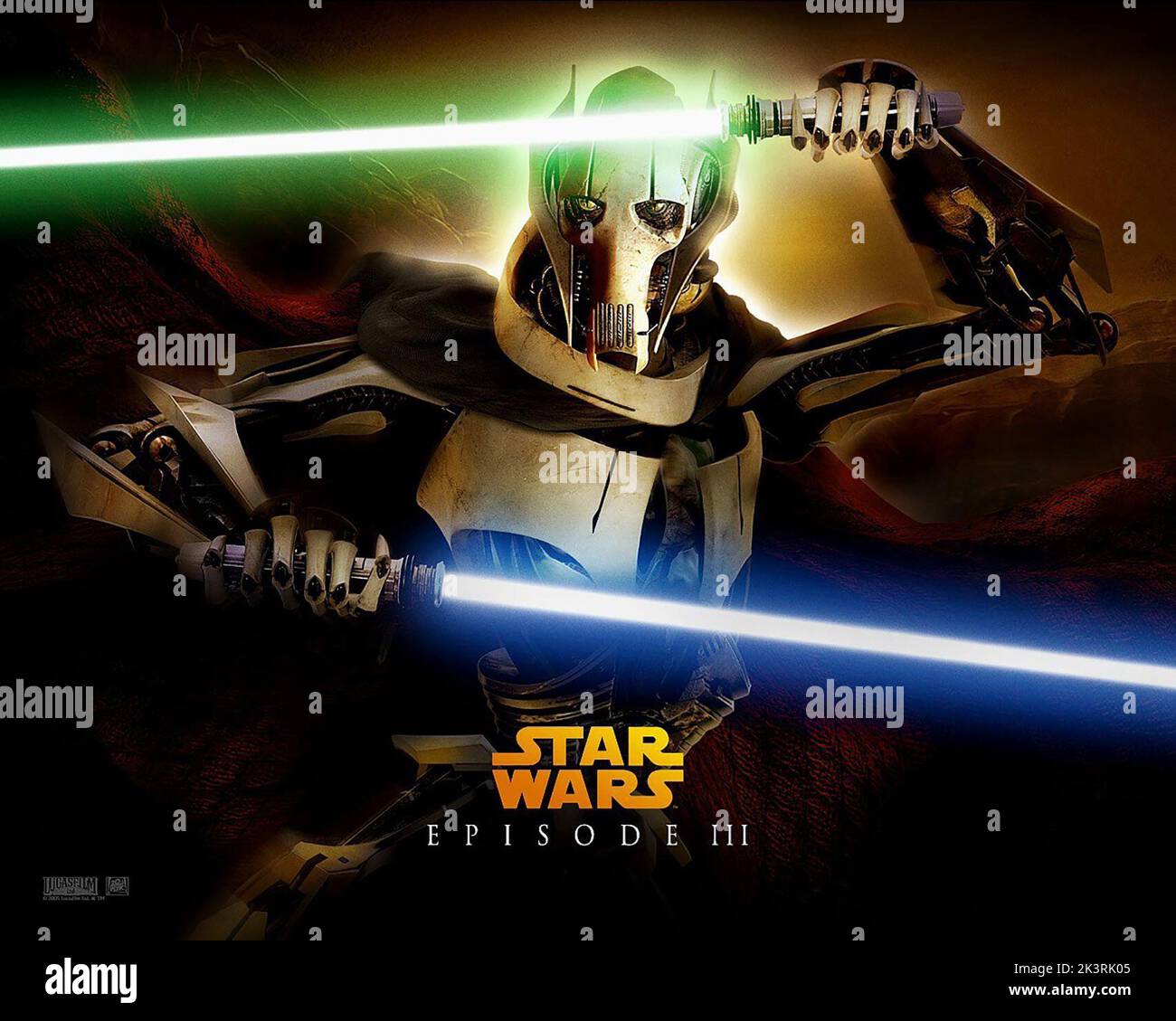General Grievous Film: Star Wars: Episode III - Rache der Sith (USA 2005) Charaktere: General Grievous Regisseur: George Lucas 15 May 2005 **WARNUNG** Dieses Foto ist nur für redaktionelle Zwecke bestimmt und unterliegt dem Copyright von LUCASFILM und/oder dem Fotografen, der von der Film- oder Produktionsfirma beauftragt wurde und darf nur von Publikationen im Zusammenhang mit der Bewerbung des oben genannten Films reproduziert werden. Eine obligatorische Gutschrift an LUCASFILM ist erforderlich. Der Fotograf sollte auch bei Bekanntwerden des Fotos gutgeschrieben werden. Ohne schriftliche Genehmigung der Film Company kann keine kommerzielle Nutzung gewährt werden. Stockfoto