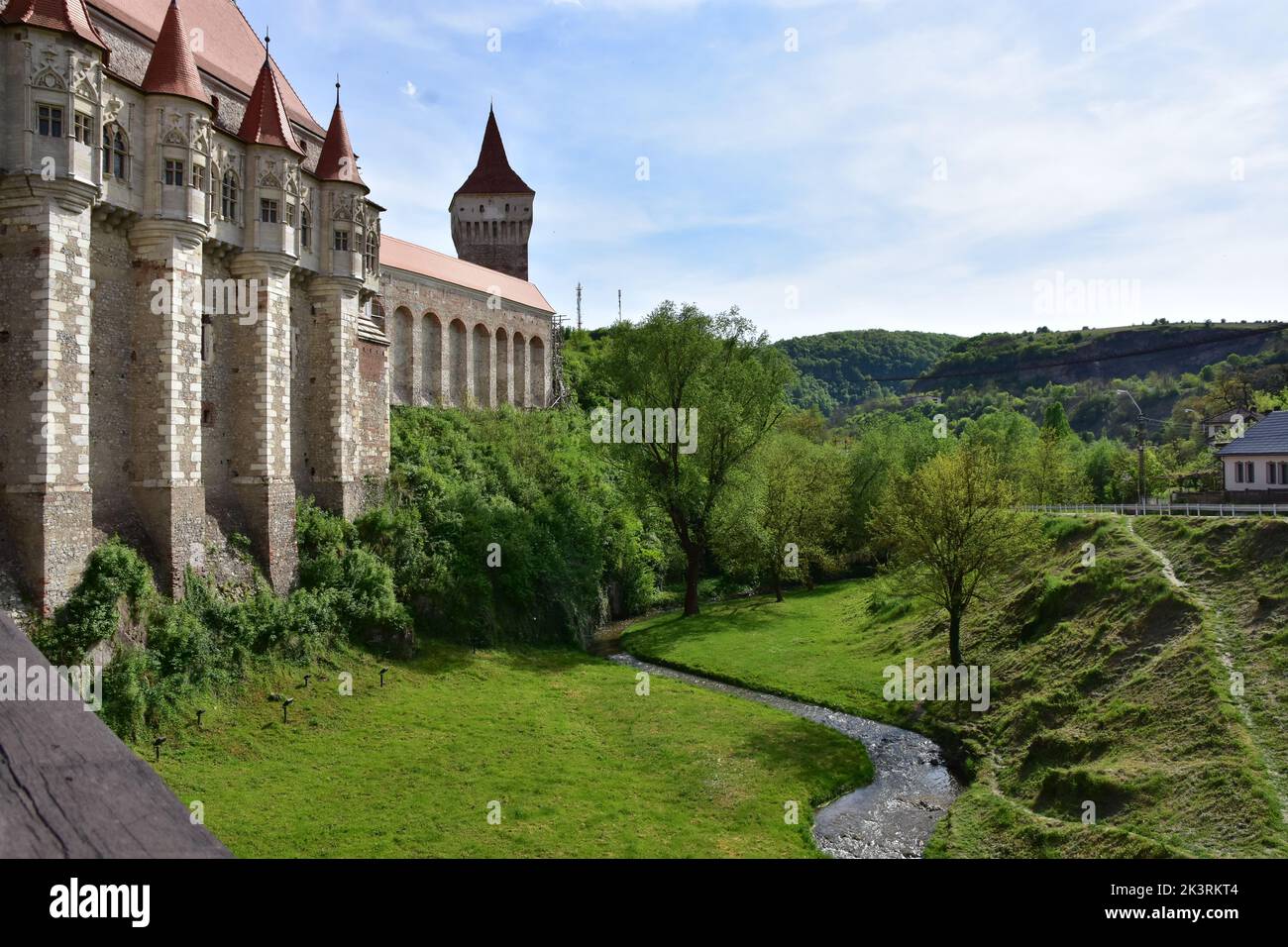 Die Burg Corvin, auch bekannt als Burg Hunyadi oder Burg Hunedoara, ist eine gotisch-Renaissance-Burg in Hunedoara, Rumänien Stockfoto