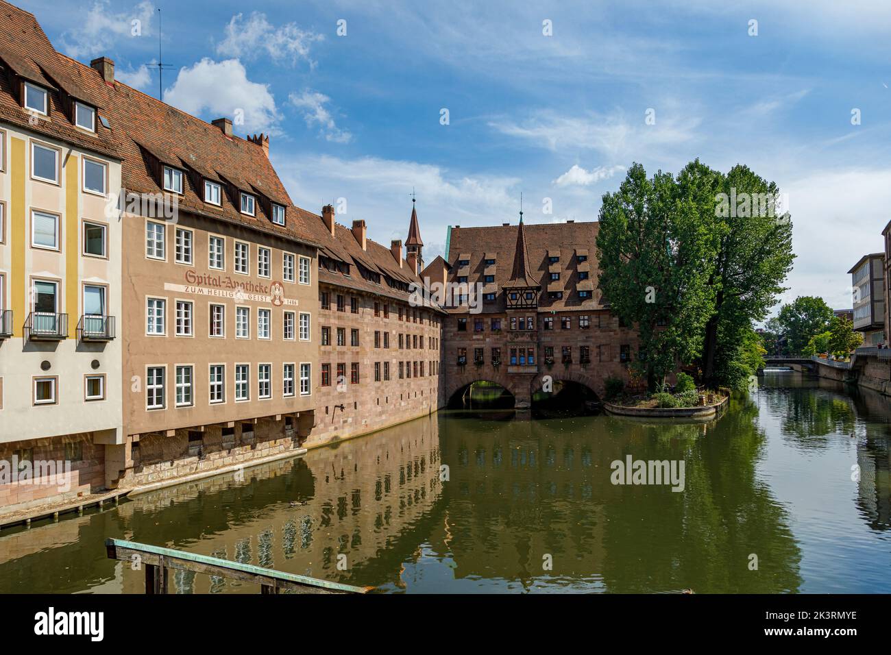 Heilig-Geist-Krankenhaus An Der Pegnitz In Der Altstadt Von Nürnberg, Franken, Bayern, Deutschland, Europa Stockfoto