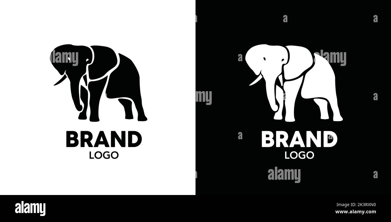 Ein minimalistisches Elefantenlogo für eine Marke Stock-Vektorgrafik - Alamy