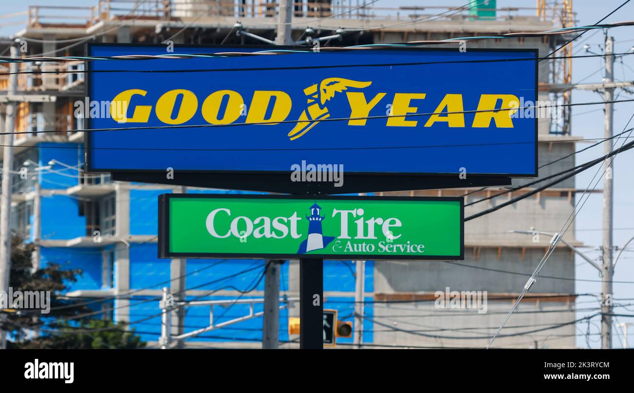 Die Goodyear Tire Rubber Company ist ein US-amerikanischer multinationaler Hersteller von Reifen für Autos, Busse, Flugzeuge und mehr. HALIFAX, NOVA SCOTIA. SEPTEMBER 2022 Stockfoto