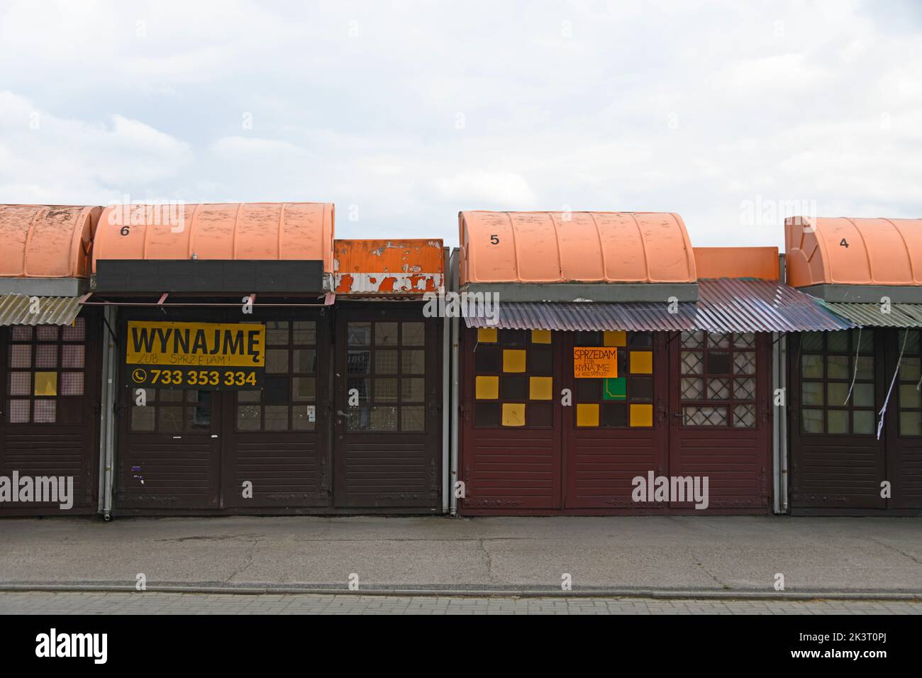 Marktstände ( geschlossen ), Rzeszow, Polen Stockfoto