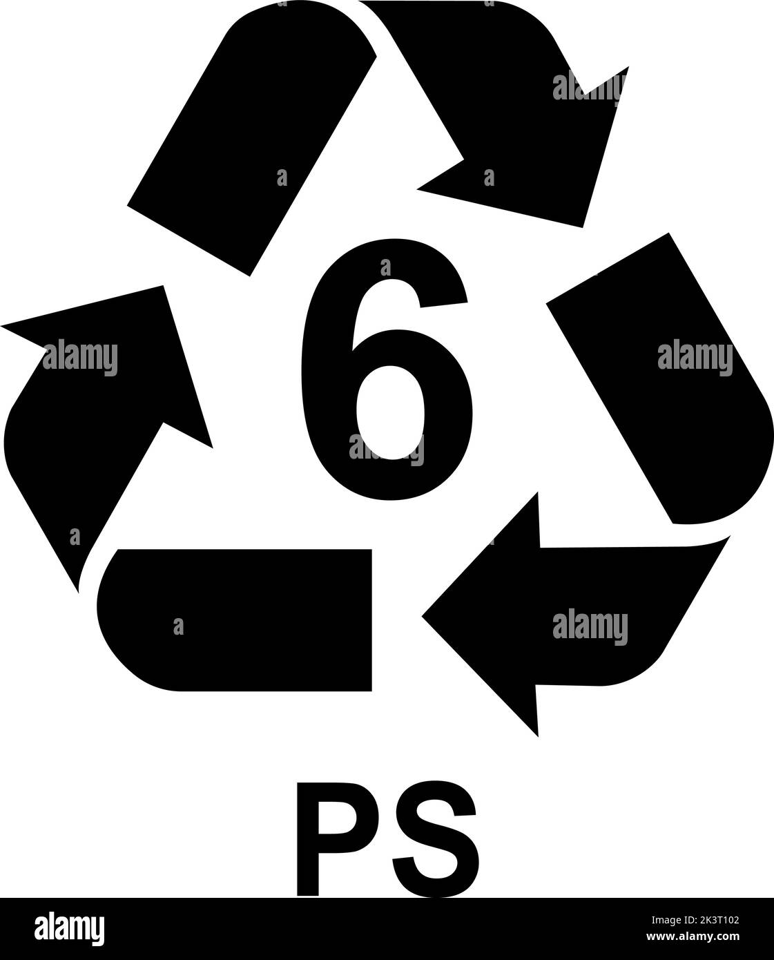 Recycling-Symbole Für Kunststoff. Vektorsymbole (PS) Stock Vektor