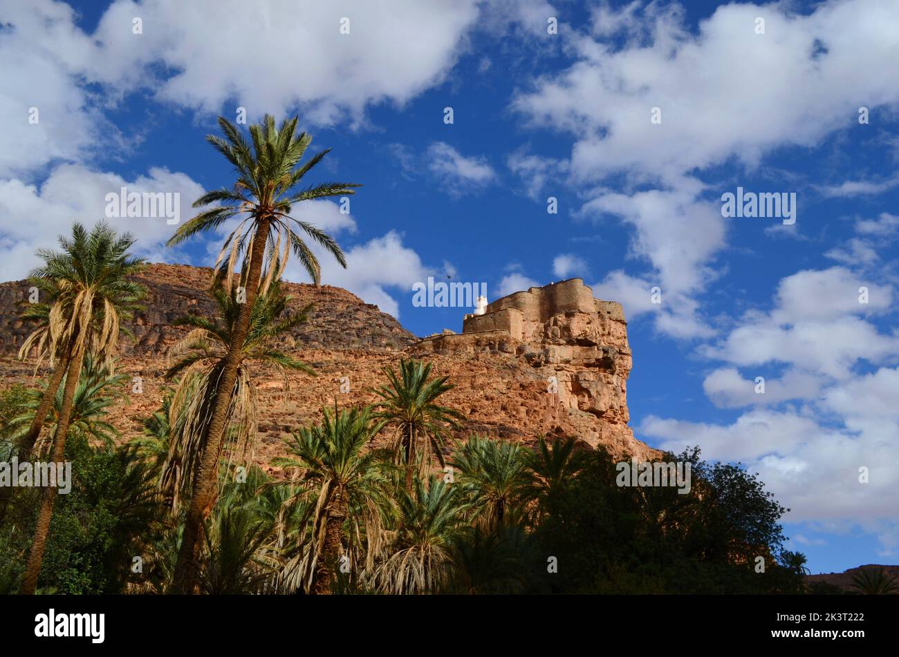 Historisches Schloss in der Oase von Amtoudi im Süden Marokkos Stockfoto