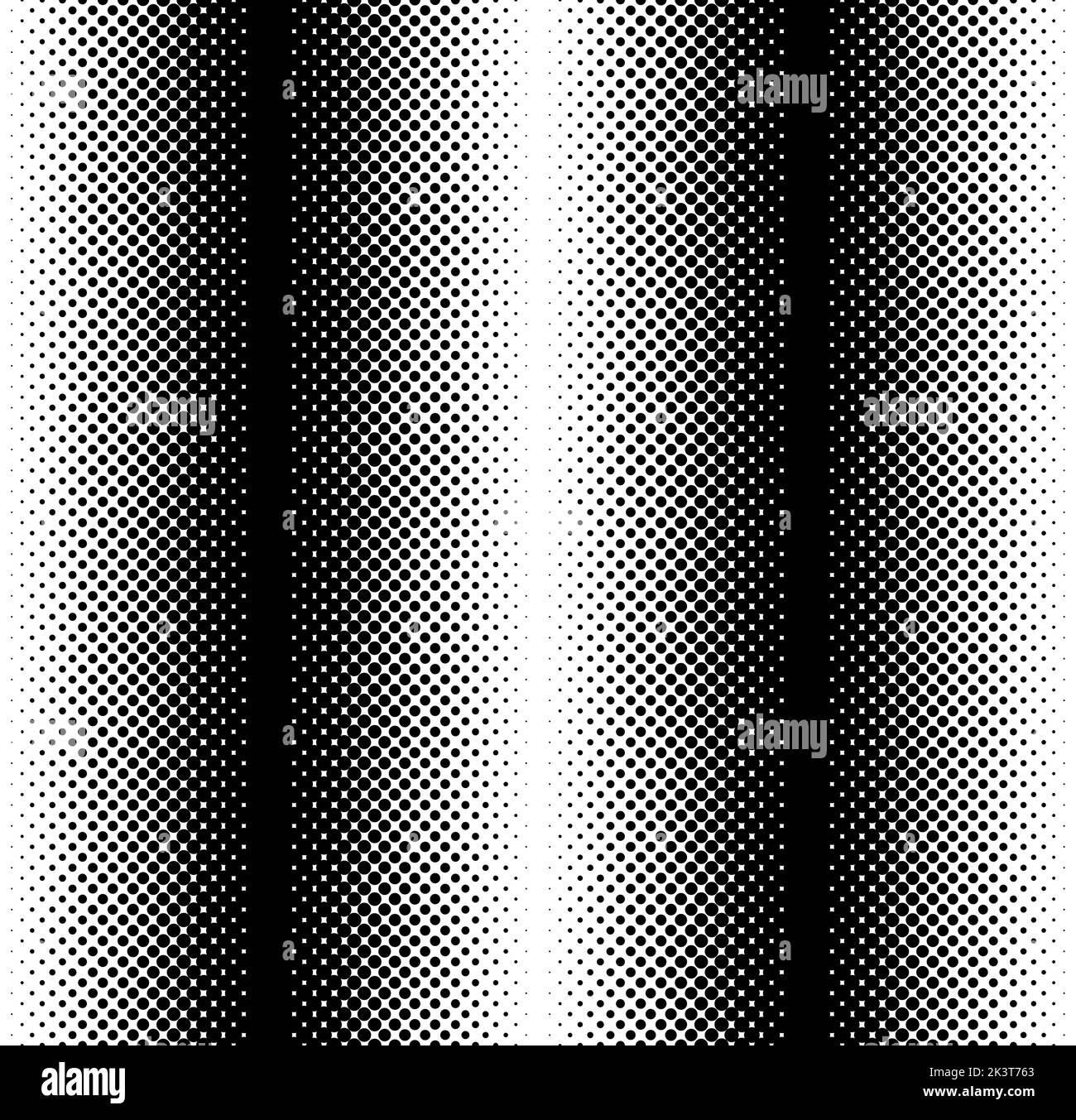 Nahtloses Halbton-Gradientenmuster. Gepunkteter Fade-Effekt in Streifen schleifendem Hintergrund. Monochromer Verlauf, wiederhole die Textur. Vektorgrafik Stock Vektor