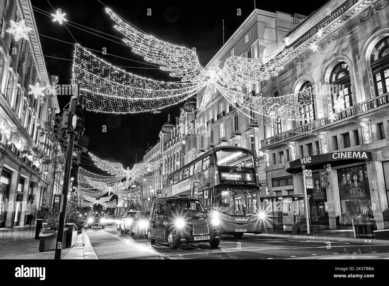 London Christmas Lights, Piccadilly, London, Großbritannien Stockfoto