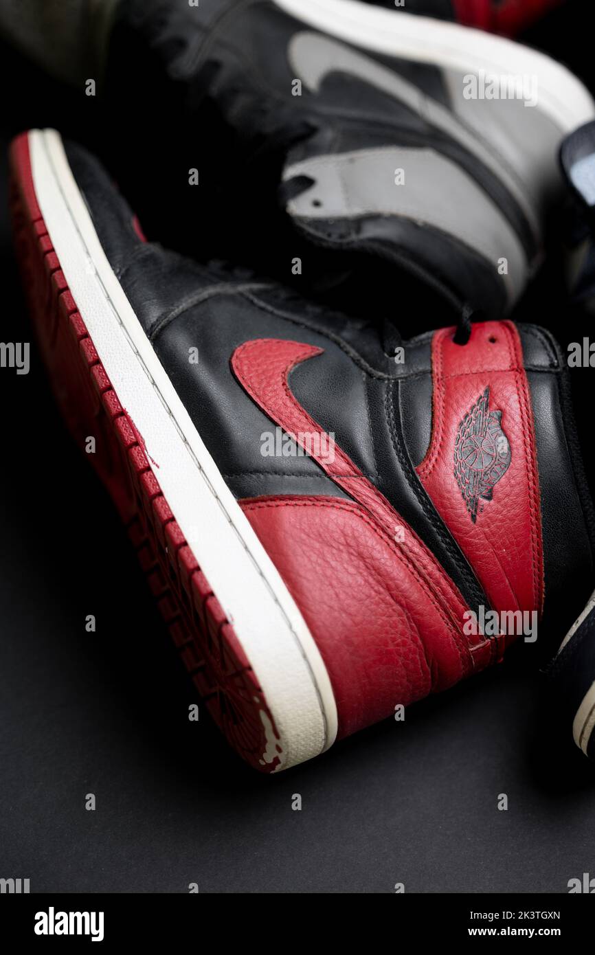 Seltene Nike Air Jordan 1 Sneaker. Nike Hype Sneaker Stockfotografie - Alamy