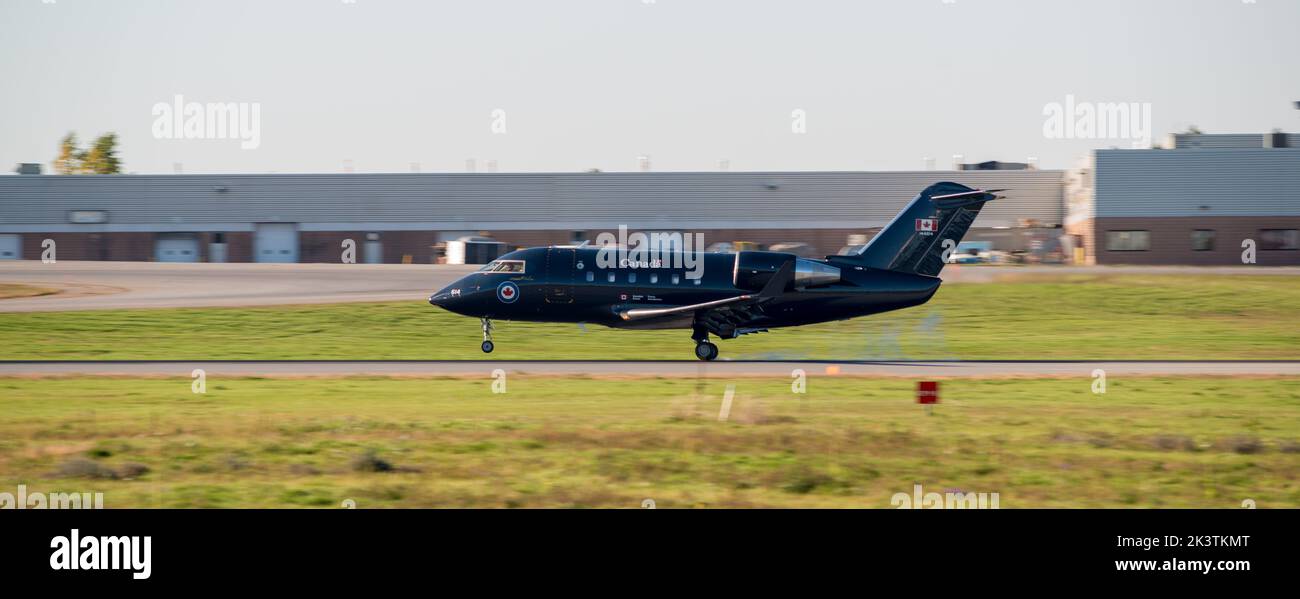 Die Flugzeuge der Regierung des Premierministers landen auf dem Flughafen Ottawa McDonald Cartier, Ottawa, Ontario, Kanada Stockfoto